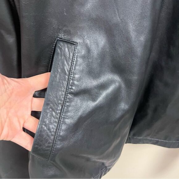 Ralph Lauren vintage black leather bomber jacket XL - Picture 2 of 11